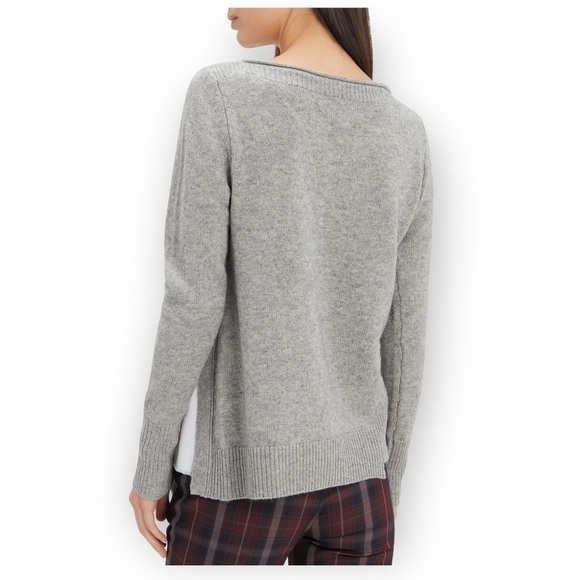 Brochu Walker Layered Wool & Cashmere-Blend Sweater, Gray/white, Size S - Picture 2 of 16